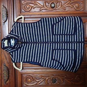 Preppy striped quilted vest